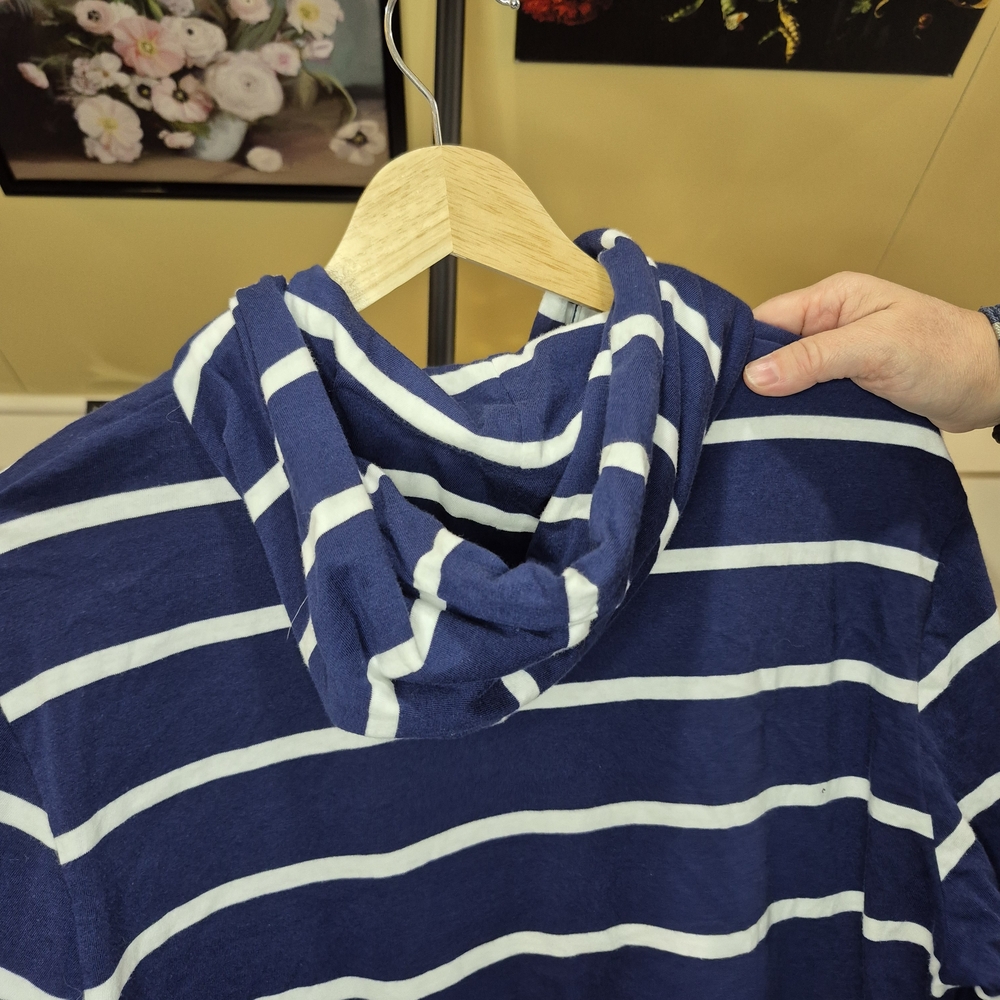 Polo by Ralph Lauren Men's Blue Striped Hooded Shirt 1690/984 - Picture 4 of 5